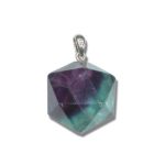 Rainbow Fluorite FLD pendant with silver 18mm A/A+