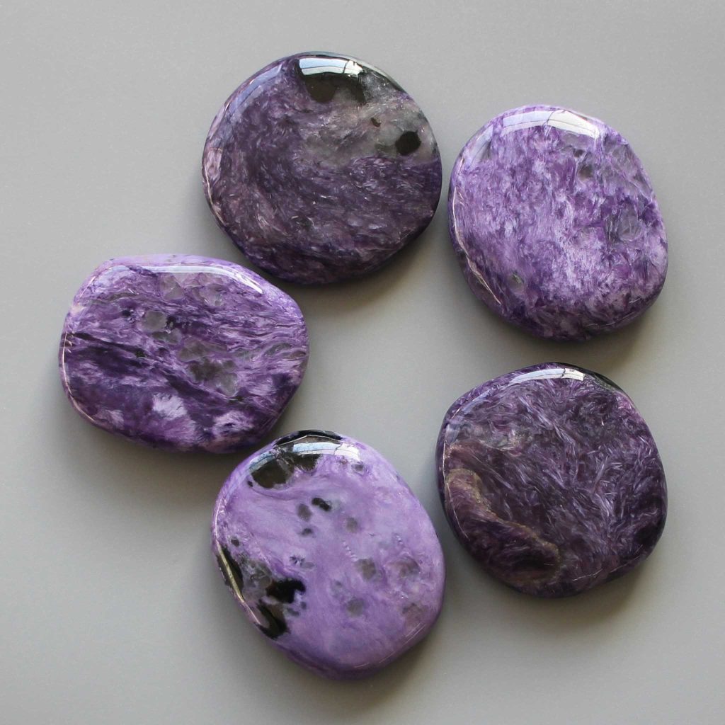 Charoite Smooth Stone 1.6 inch (0.8-1 x 3.5-4.5cm) A+/AA