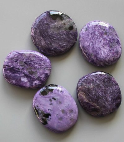 Charoite Smooth Stone 1.6 inch (0.8-1 x 3.5-4.5cm) A+/AA