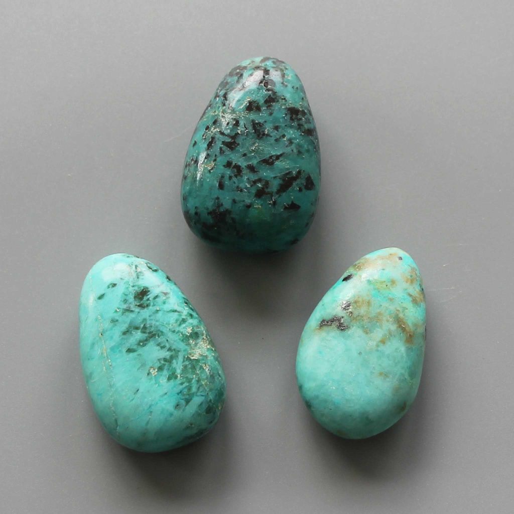 Chrysocolla Turquoise Tumble Pendant With Cross Hole 2.5mm 0.8-1.2 inch (2.2-3cm) A