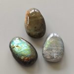 Labradorite Tumble Pendant With Cross Hole 2.5mm 0.8-1.2 inch (2.2-3cm) A+/AA