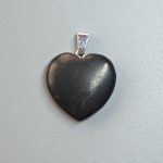 Shungite Heart Pendant With Metal 6x20x20mm A