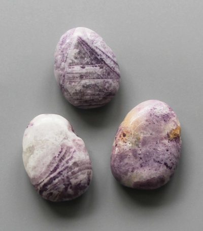Purple Flower Jasper Tumble Pendant With Cross Hole 2.5mm 0.8-1.2 inch (2.2-3cm) A