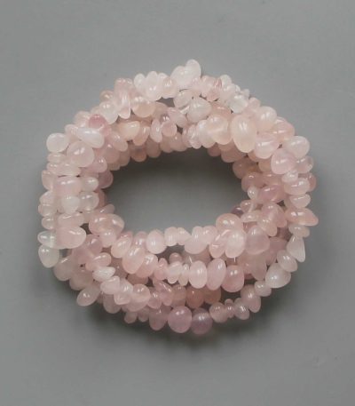 Rose Quartz Smooth Chips Bracelet 18cm 5/8mm A