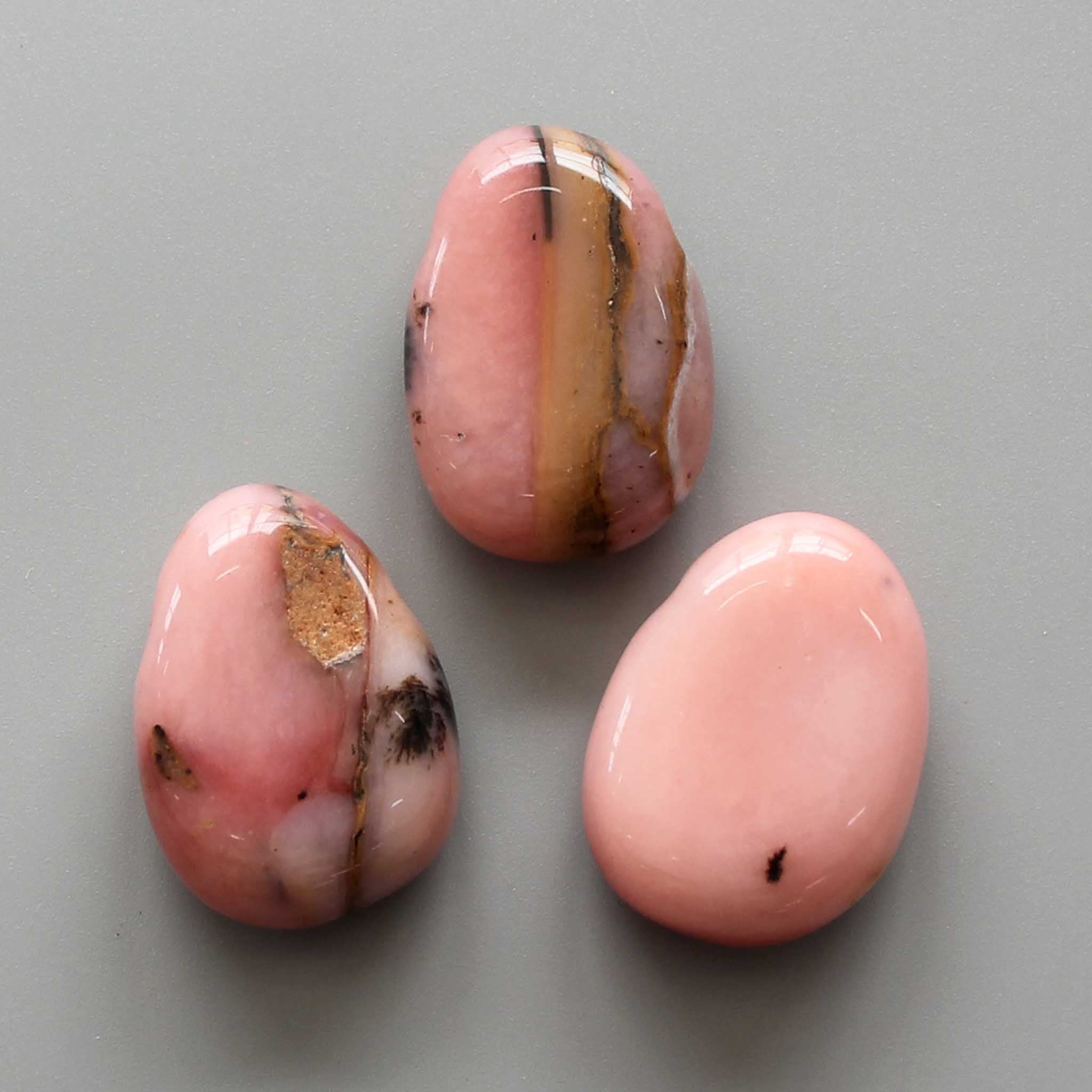 0acaab792fc8657d22a6ac0e295f8ad0-1 Pink Opal Peru Tumble Pendant With Cross Hole 2.5mm 0.8-1.2 inch (2.2-3cm) A+/AA
