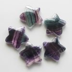 Blue Purple Rainbow Fluorite Star Pendant With Smooth Edge 1.6 inch (1x 4cm) AA