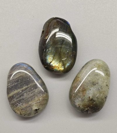 Labradorite Tumble Pendant With Cross Hole 2.5mm 0.8-1.2 inch (2.2-3cm) A