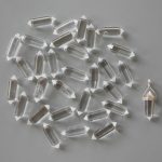 Crystal Double Point Pendant With Silver 7x22mm A+/AA