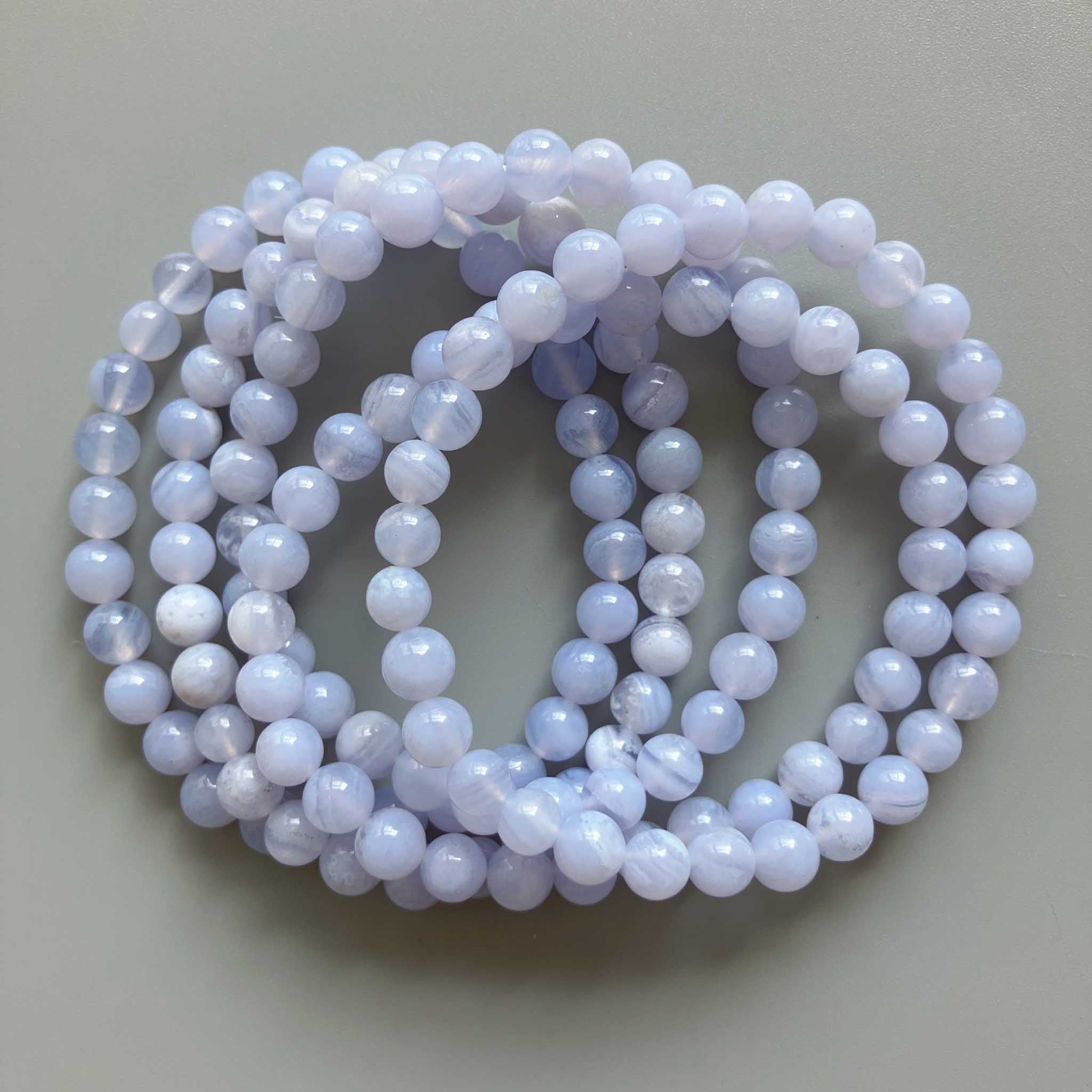 0cfe24e7f11ec17859fb4684d58dd1b4 Blue Lace Agate Round Bracelet 18cm 6mm A+/AA