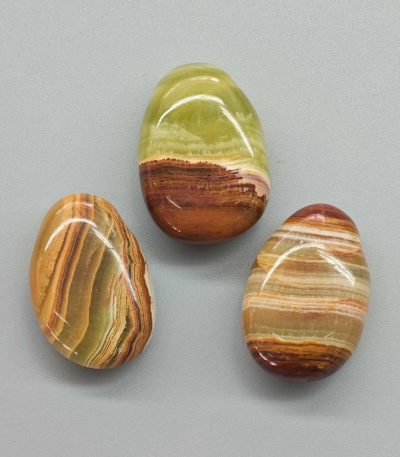 Marble Onyx Tumble Pendant With Cross Hole 2.5mm 0.8-1.2 inch (2.2-3cm) A/A+