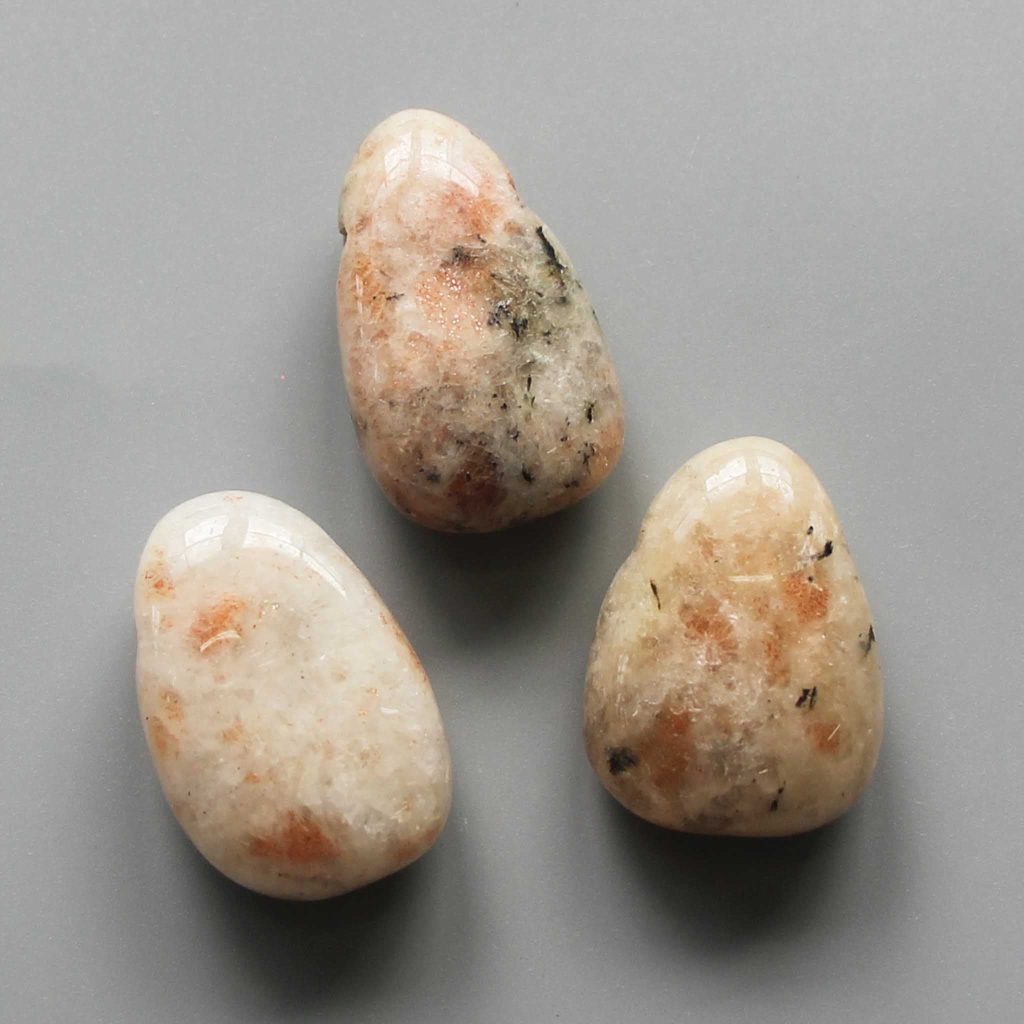 Sun Stone Tumble Pendant With Cross Hole 2.5mm 0.8-1.2 inch (2.2-3cm) A/B