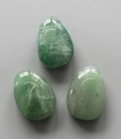 Green Strawberry Quartz Tumble Pendant With Cross Hole 2.5mm 0.8-1.2 inch (2.2-3cm) A/B