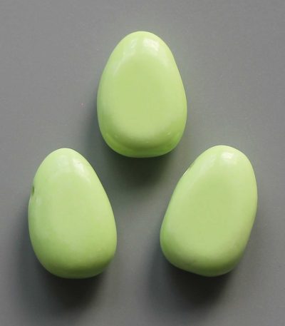 Lemon Chrysoprase Tumble Pendant With Cross Hole 2.5mm 0.8-1.2 inch (2.2-3cm) A+/AA