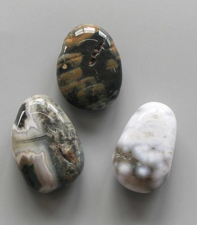 Ocean Jasper Tumble Pendant With Cross Hole 2.5mm 0.8-1.2 inch (2.2-3cm) A