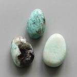 Green Amazonite With Black Spot Tumble Pendant With Cross Hole 2.5mm 0.8-1.2 inch (2.2-3cm) A/B