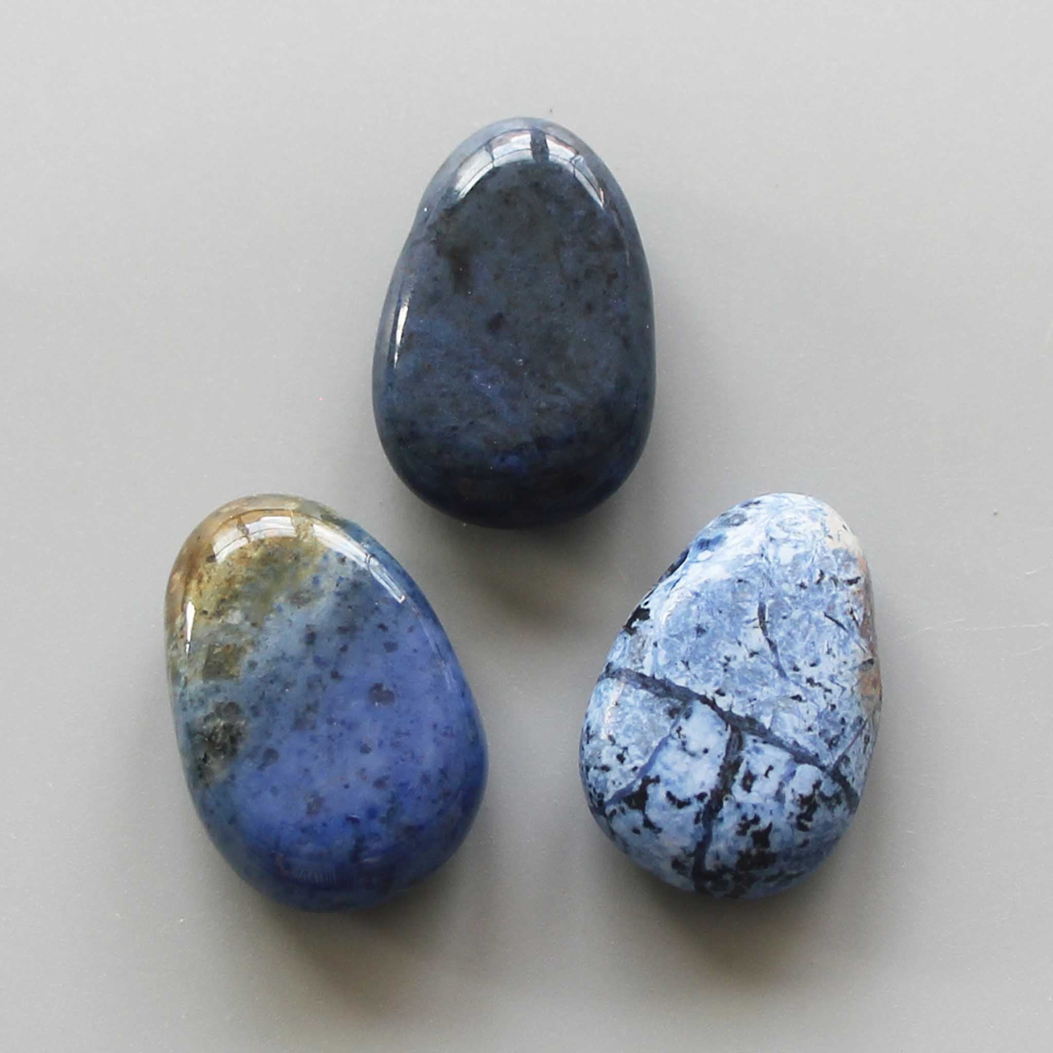 1226718d16467f88b66a328deb8a6da5-1 Dumortierite Tumble Pendant With Cross Hole 2.5mm 0.8-1.2 inch (2.2-3cm) A