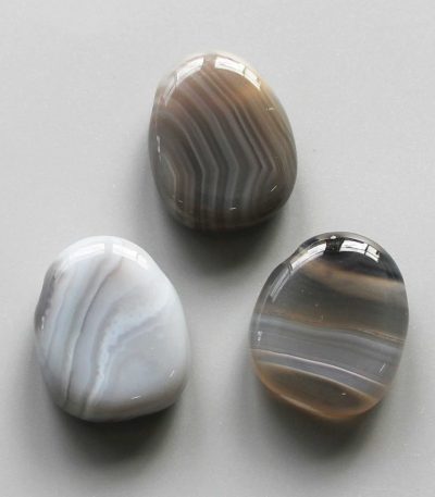 Agate With Stripe Tumble Pendant With Cross Hole 2.5mm 0.8-1.2 inch (2.2-3cm) A
