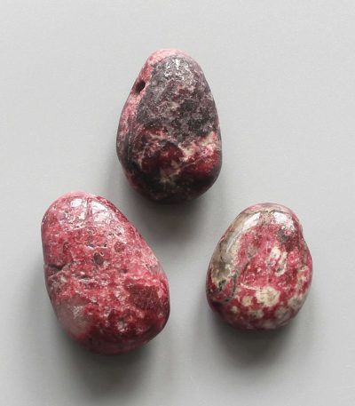 Thulite Tumble Pendant With Cross Hole 2.5mm 0.8-1.2 inch (2.2-3cm) A/B