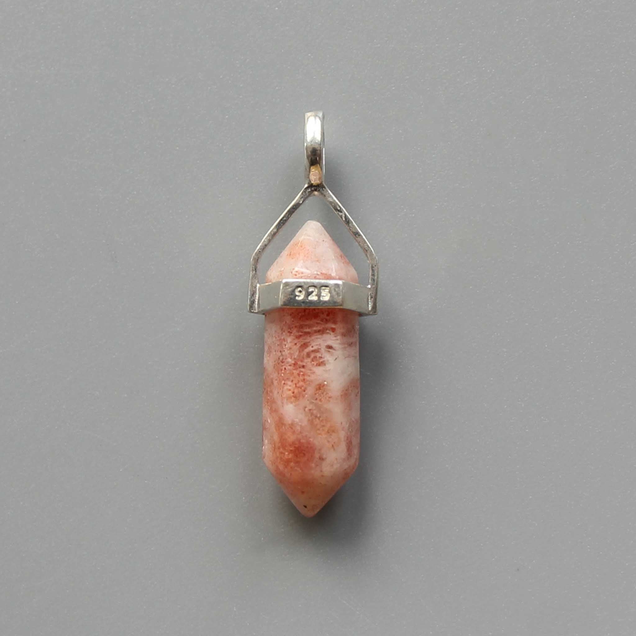 17d384208b56aa6258fcccd92ca37724-1 Sun Stone Double Point Pendant With Silver 7x22mm A/A+