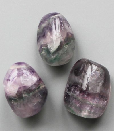 Green Purple Grey With Stripe Fluorite Tumble Stone 1 inch (2-3cm) A