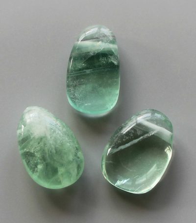 Green Fluorite Tumble Pendant With Cross Hole 2.5mm 0.8-1.2 inch (2.2-3cm) A/A+