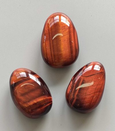 Red Tiger Eye Tumble Pendant With Cross Hole 2.5mm 0.8-1.2 inch (2.2-3cm) A/A+