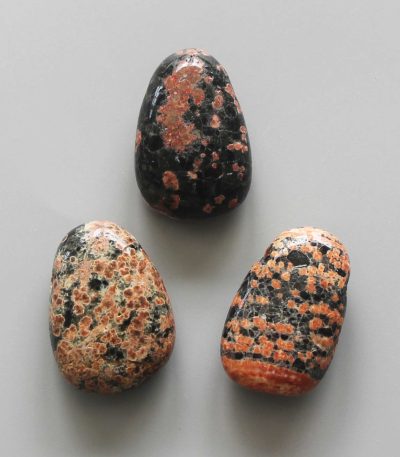 Red Snowflakes Jasper Tumble Pendant With Cross Hole 2.5mm 0.8-1.2 inch (2.2-3cm) A
