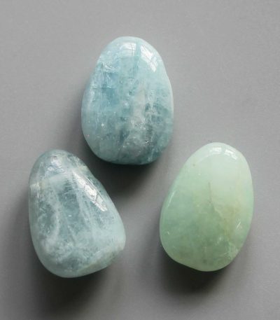 Aquamarine Tumble Pendant With Cross Hole 2.5mm 0.8-1.2 inch (2.2-3cm) A/A+