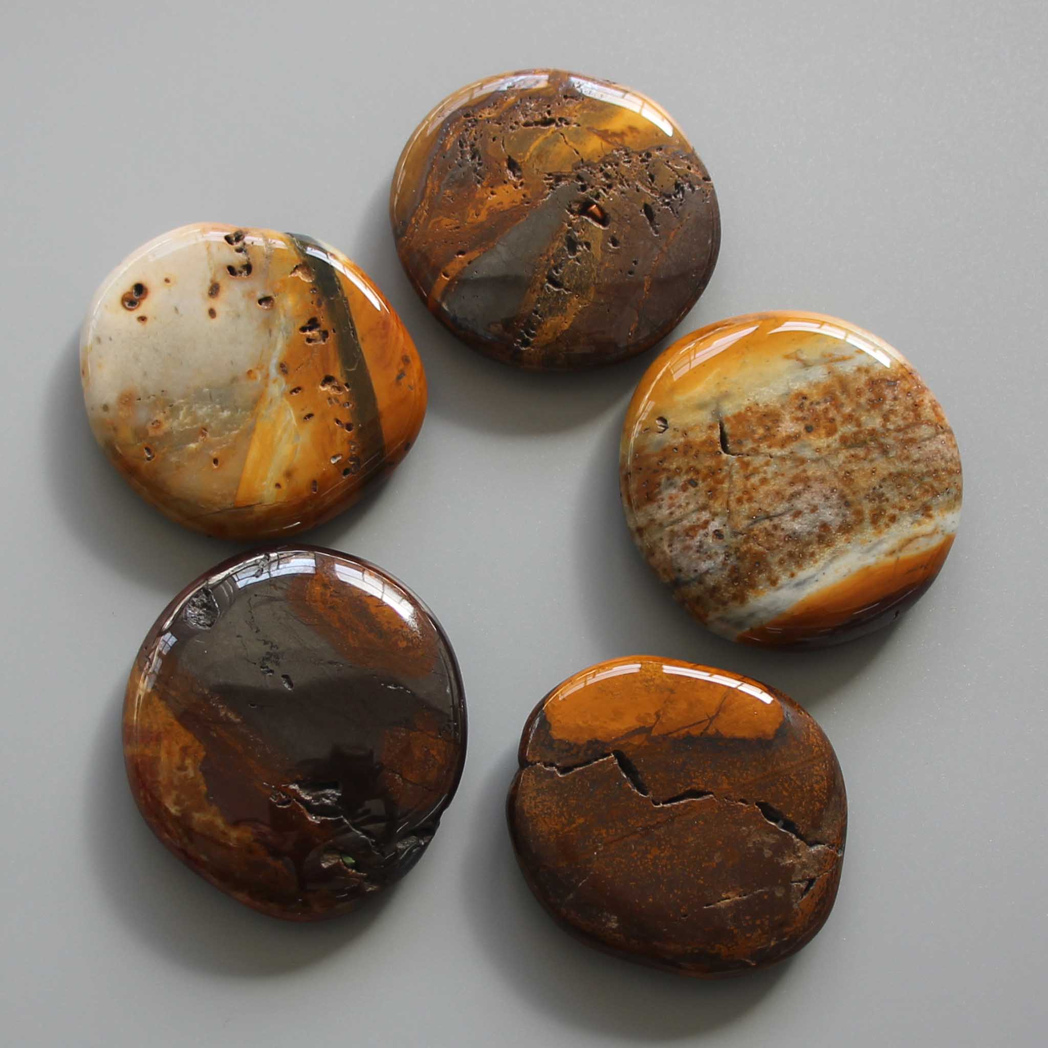 1c06d9f85b133a4855f2e0ceaebc7e7c Sunset Jasper Smooth Stone 1.6 inch (0.8-1 x 3.5-4.5cm) A/B