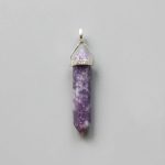 Lepidolite Ch Double Point Pendant With Silver 7x30mm A/A+