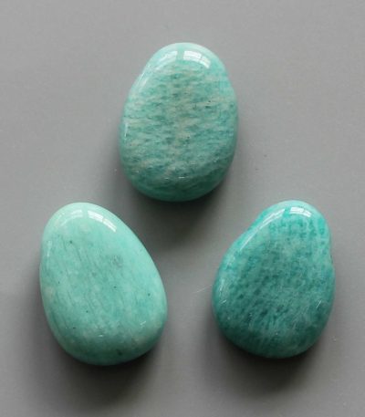 Amazonite Brasil Tumble Pendant With Cross Hole 2.5mm 0.8-1.2 inch (2.2-3cm) A/A+