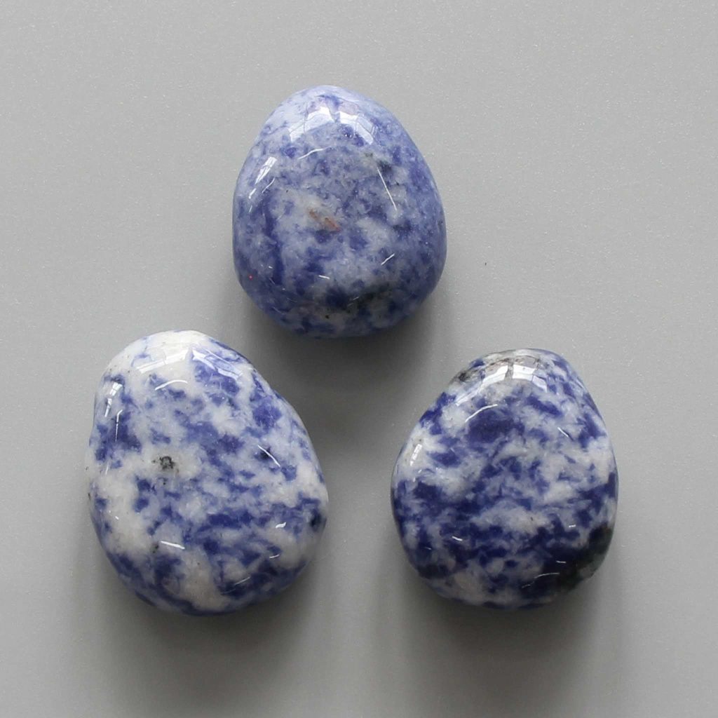 Snow Blue Quartz Tumble Pendant With Cross Hole 2.5mm 0.8-1.2 inch (2.2-3cm) A