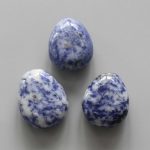 Snow Blue Quartz Tumble Pendant With Cross Hole 2.5mm 0.8-1.2 inch (2.2-3cm) A