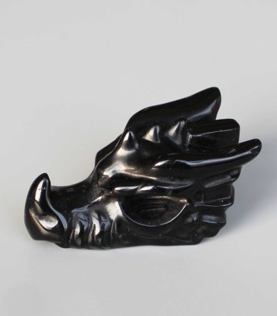 Black Obsidian Dragon Head 80mm A