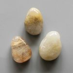 Gold Rutile Quartz Tumble Pendant With Cross Hole 2.5mm 0.8-1.2 inch (2.2-3cm) A