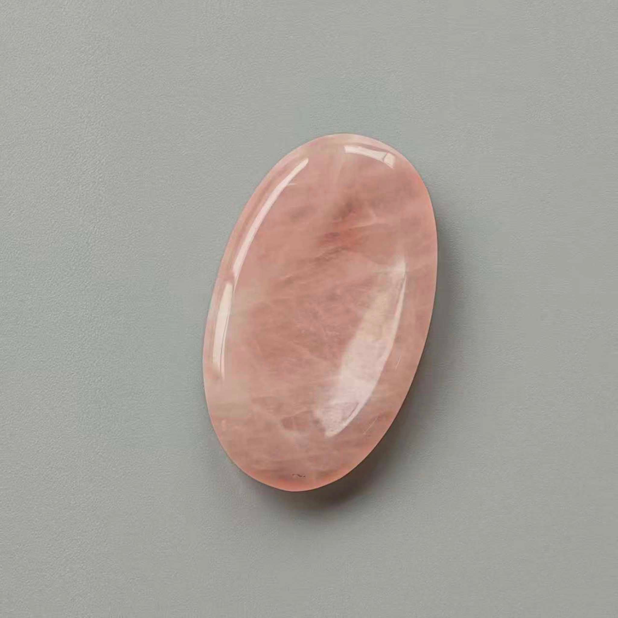 24d9cc338afb636d26cd31f1eacc9ddc-1 Rose Quartz Oval Shape Thumb Stone 2 inch (0.7 x 3 x 5cm) A/A+