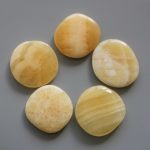 Orange Calcite China Smooth Stone 1.6 inch (0.8-1 x 3.5-4.5cm) A/B