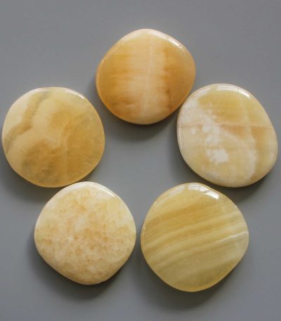 Orange Calcite China Smooth Stone 1.6 inch (0.8-1 x 3.5-4.5cm) A/B