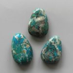 Chrysocolla Blue White Tumble Pendant With Cross Hole 2.5mm 0.8-1.2 inch (2.2-3cm) A