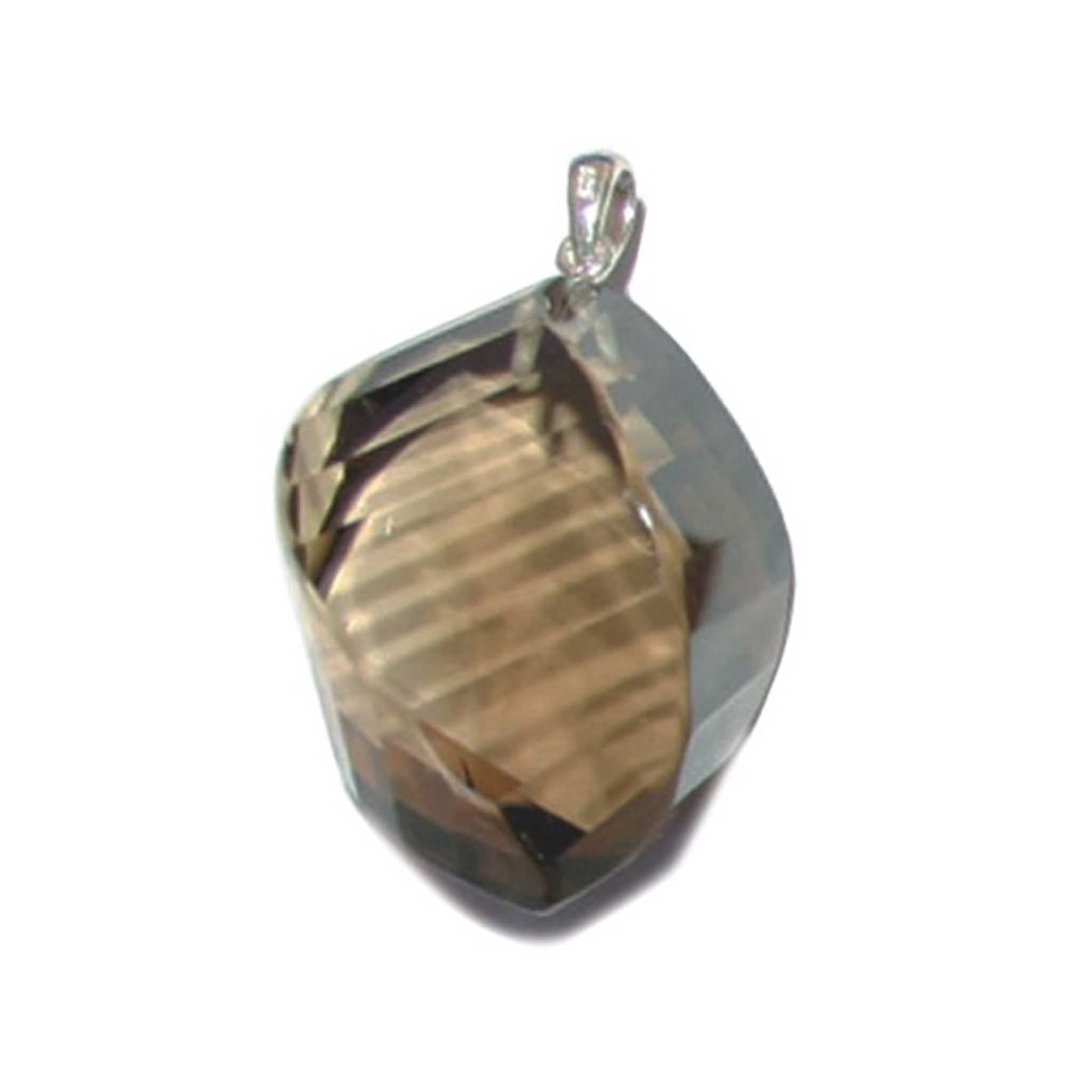 2993a9457fa0a590fcea3e7c3a93034a-1 Smoky Quartz Straight Faceted Pendant With Silver 25-30mm A/A+