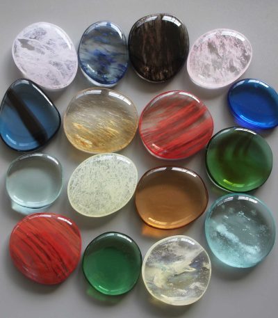 Mix Colour Glass Smooth Stone 1.6 inch (0.8-1 x 3.5-4.5cm) A