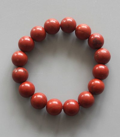 Red Jasper Round Bracelet 18cm 12mm A