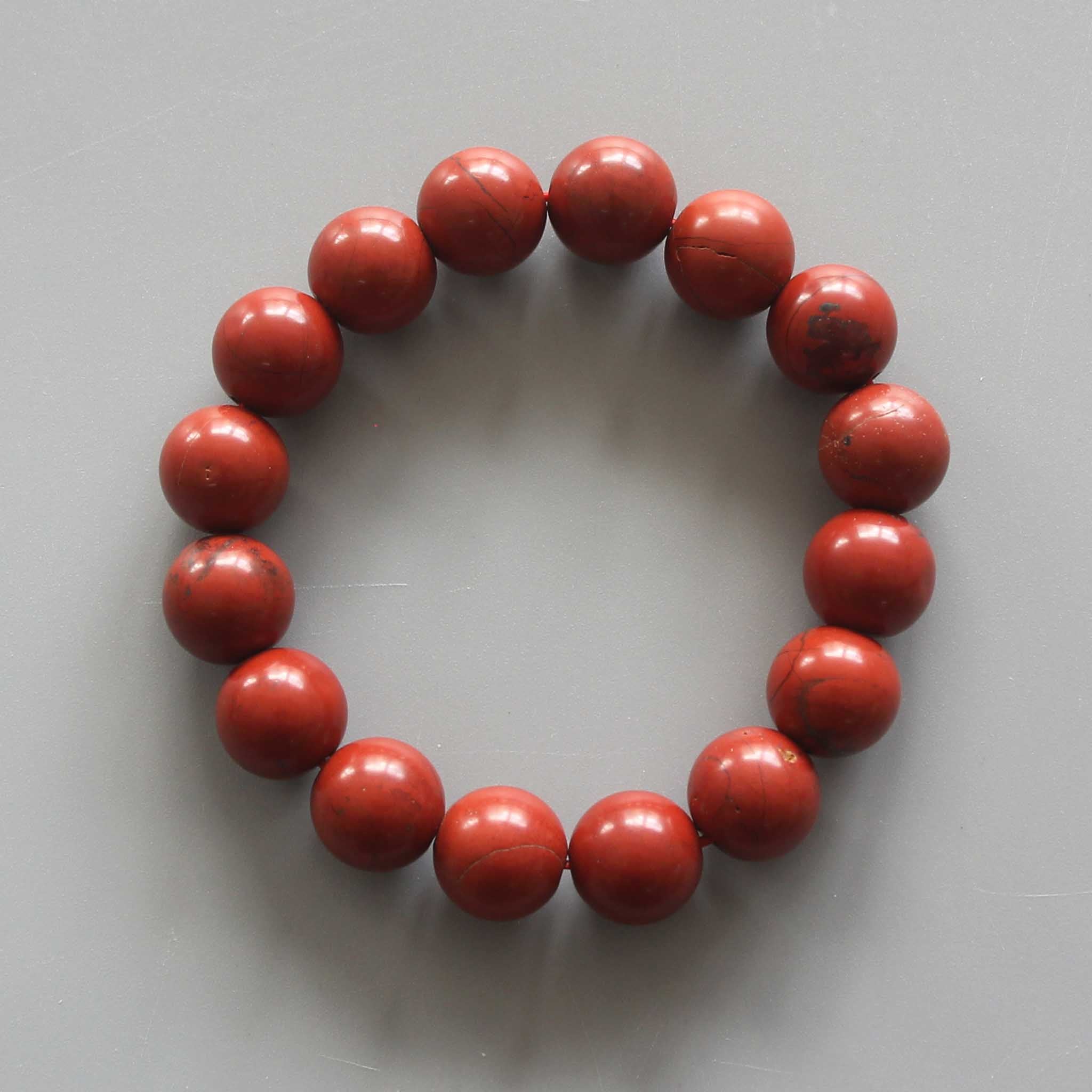 2d4bc8e5e37153f563335697031de3ef-1 Red Jasper Round Bracelet 18cm 12mm A