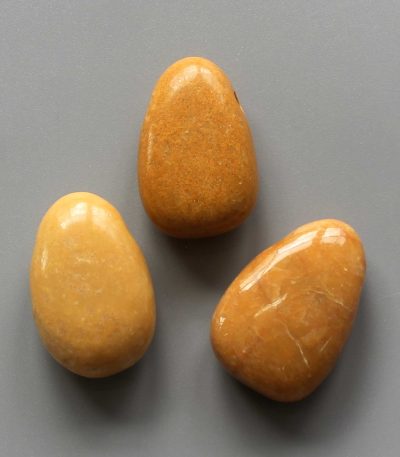Yellow Jasper China Tumble Pendant With Cross Hole 2.5mm 0.8-1.2 inch (2.2-3cm) A