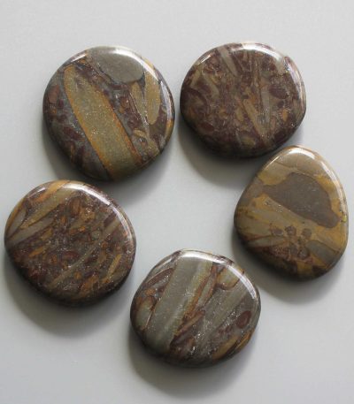 Tiger Skin Jasper Ch Smooth Stone 1.6 inch (0.8-1 x 3.5-4.5cm) A