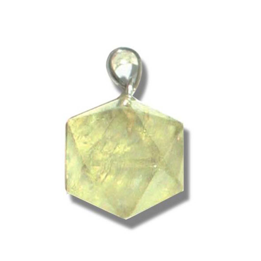 Yellow Calcite FLD pendant with silver 18mm A/A+