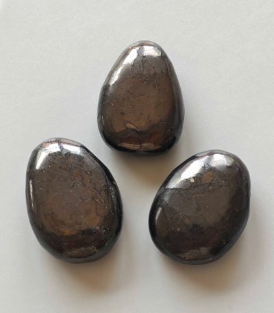 Shungite Tumble Pendant With Cross Hole 2.5mm 0.8-1.2 inch (2.2-3cm) A