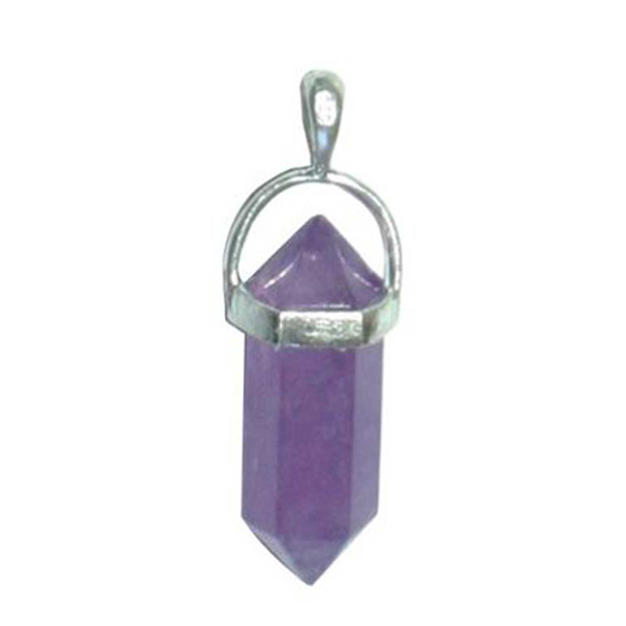3519ed5b9fbfe432fccf5aefaeee45cc-1 Amethyst Double Point Pendant With Silver 7x22mm A/A+