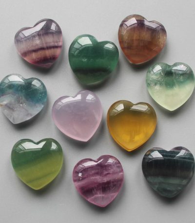 Rainbow Fluorite Heart 1 inch (1 x 2.5 x 2.5cm) A+