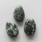 Seraphinite Tumble Pendant With Cross Hole 2.5mm 0.8-1.2 inch (2.2-3cm) A/A+